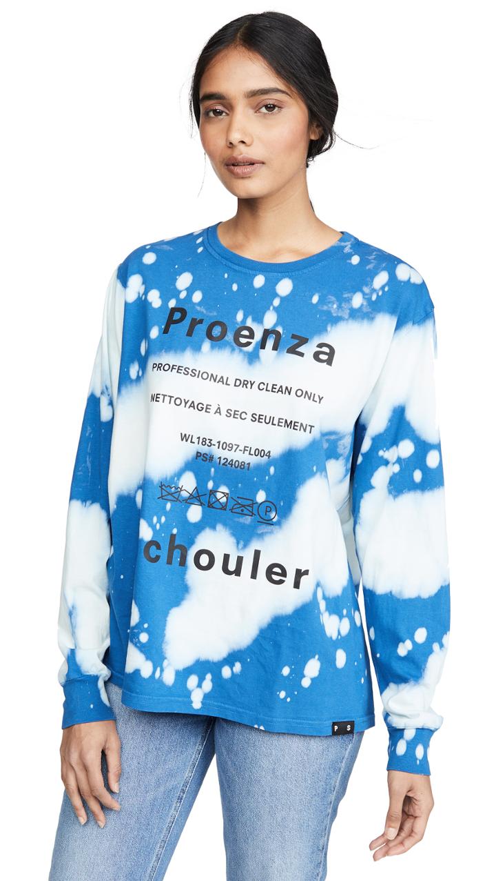Proenza Schouler White Label Long Sleeve Tie Dye T Shirt