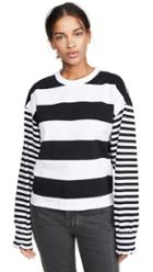 Opening Ceremony Cropped Stripe Sweatshirt