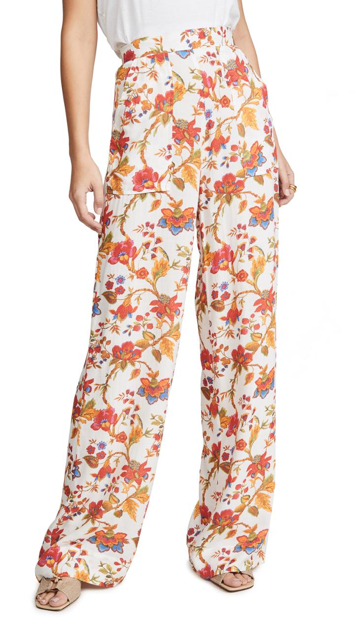 Alix Of Bohemia Silk Floral Charlie Pants