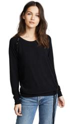Chaser Asymmetrical Short Sleeve Lace Up Tee