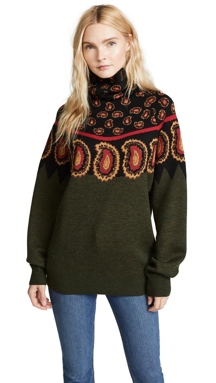Toga Pulla Wool Jacquard High Neck Sweater