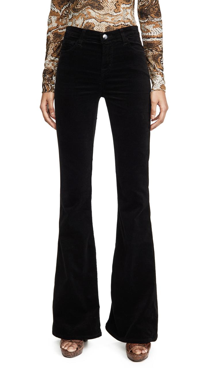 J Brand Valentina Velvet High Rise Flare Pants