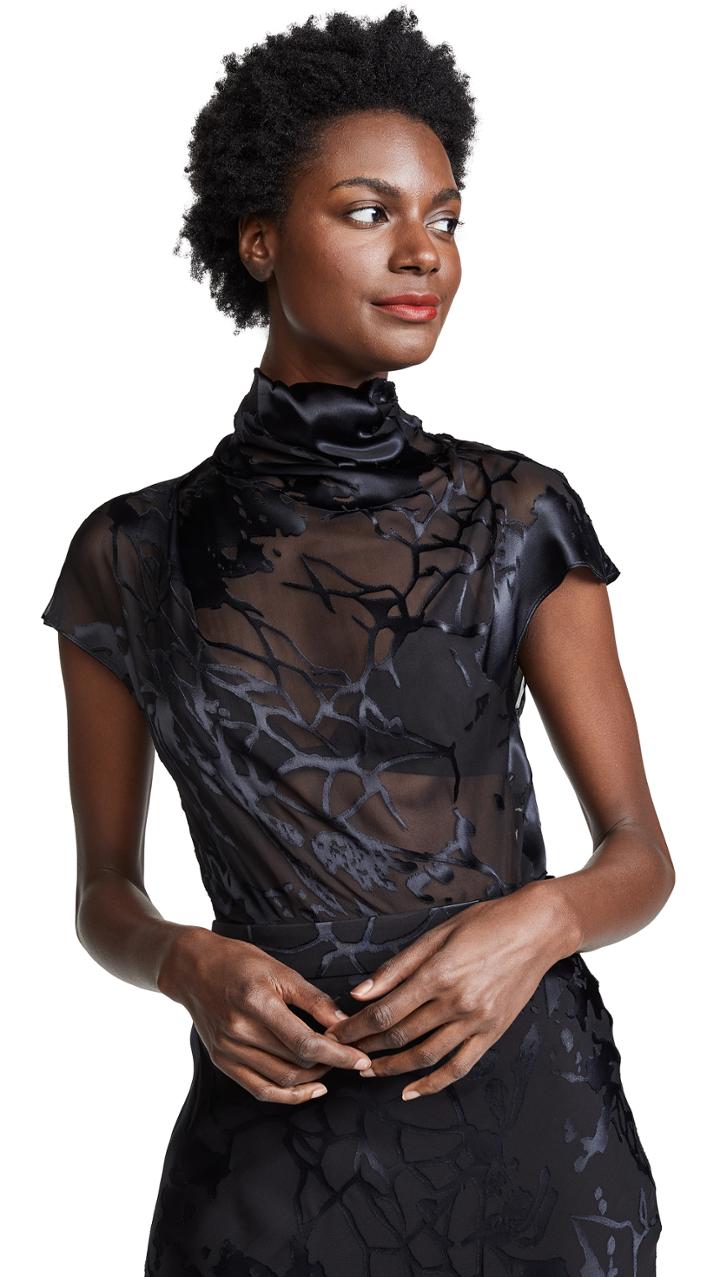 Cushnie Et Ochs Draped High Neck Blouse