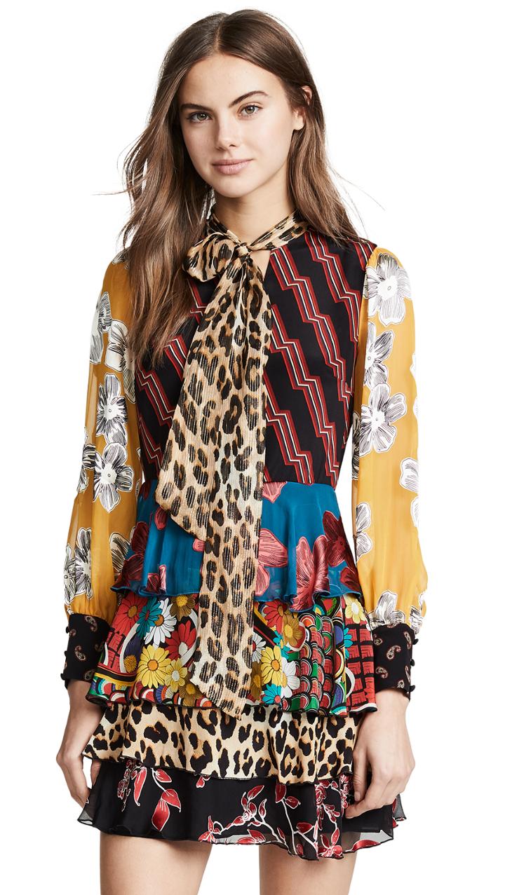 Alice Olivia Dasha Tiered Ruffle Dress