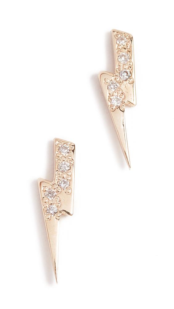 Sydney Evan Lightning Bolt Stud Earrings