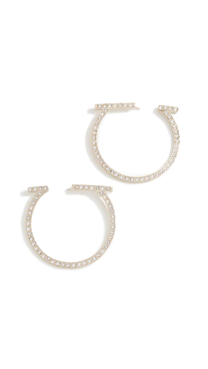 Salvatore Ferragamo Crystal Creola Earrings
