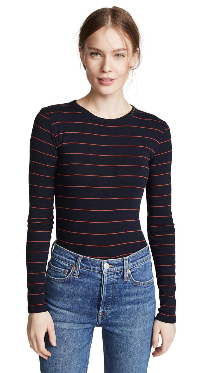 Vince Chalk Stripe Crew Tee