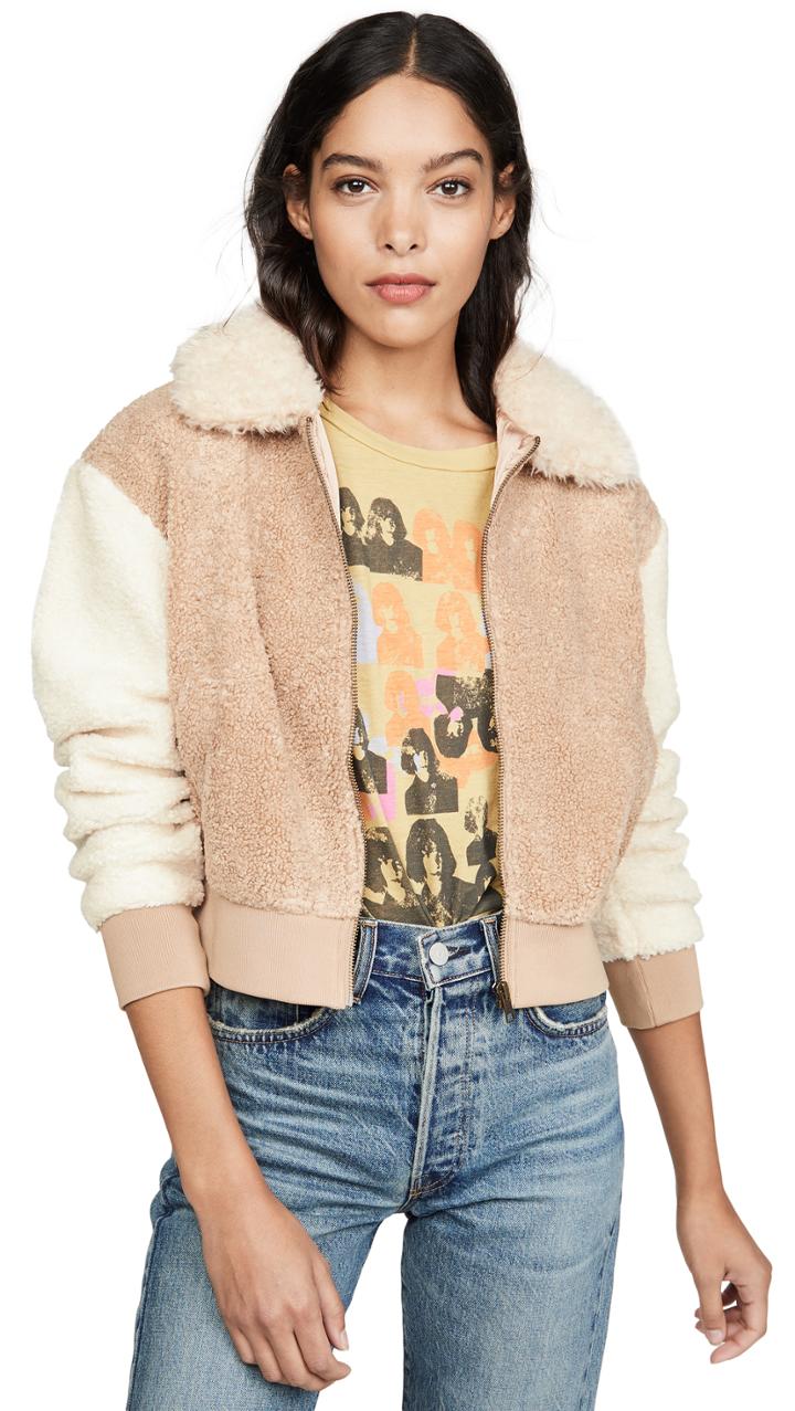 Minkpink Mixed Faux Fur Bomber
