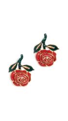 Oscar De La Renta Petite Rose Resin Earrings