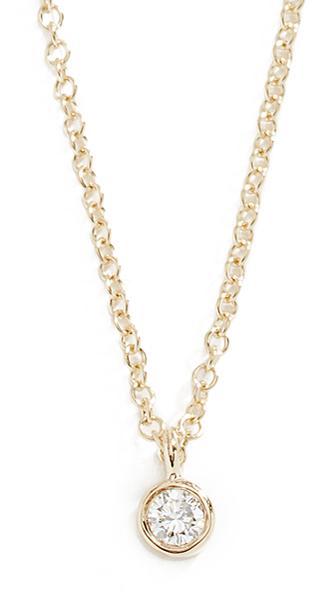 Ef Collection 14k Single Diamond Chain Necklace