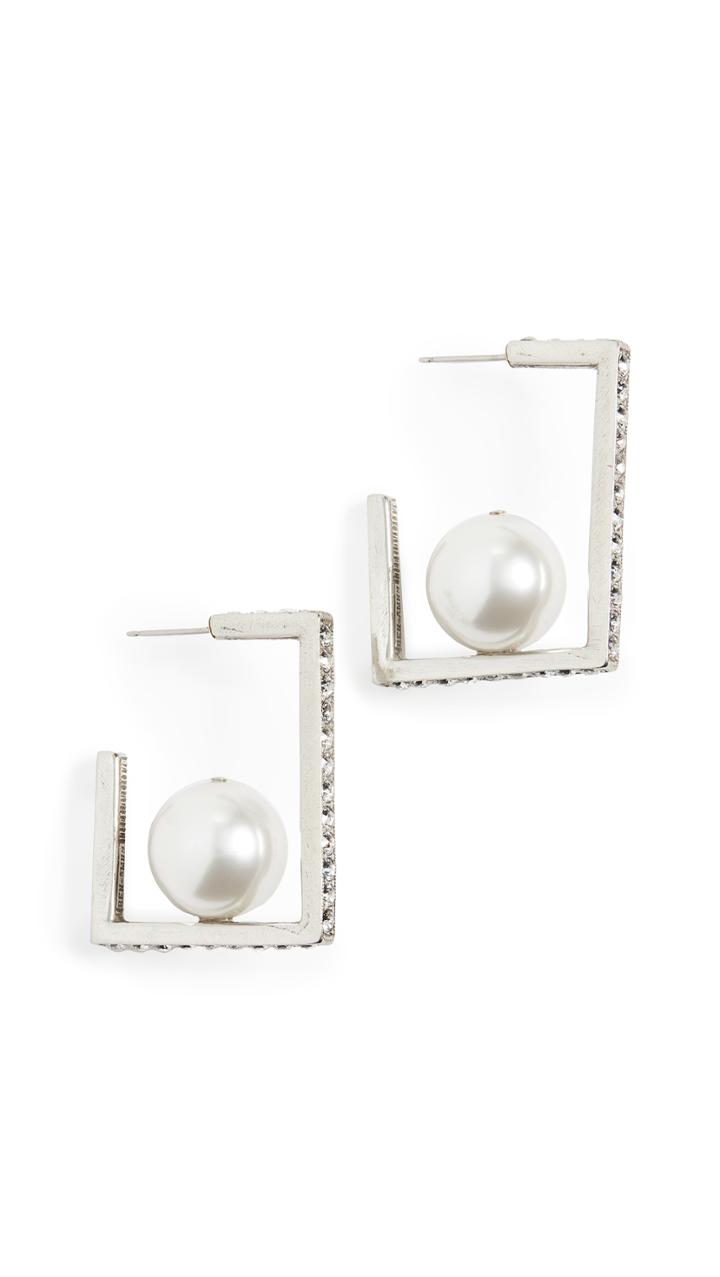 Ben Amun Crystal Square Hoops