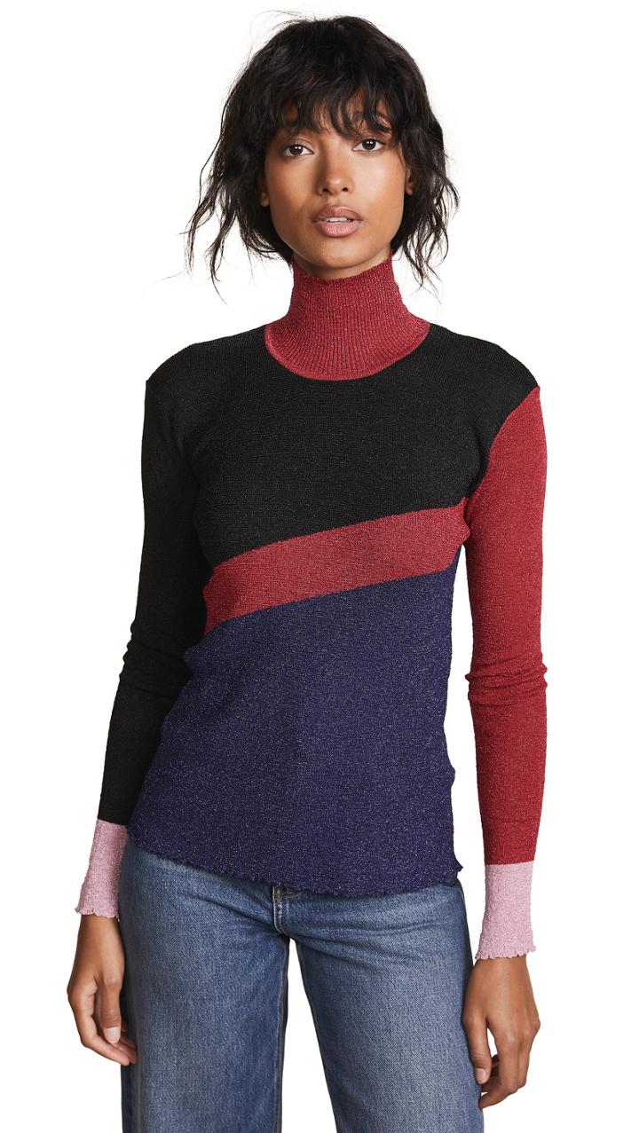 Ph5 Chad Metallic Turtleneck Top