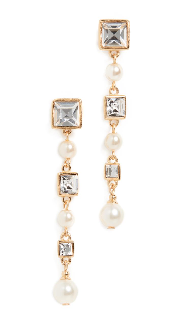Ben Amun Crystal Pearl Drop Earrings