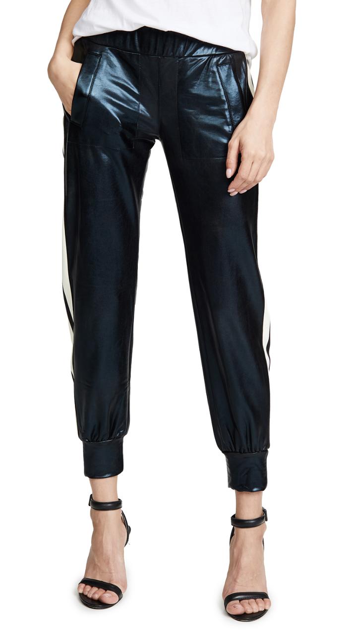 Norma Kamali Side Stripe Jog Pants