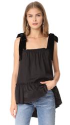 Amelia Toro Gabardine Blouse With Velvet Straps
