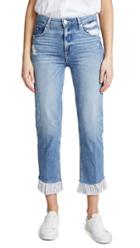 Paige Sarah High Rise Jeans With Ruffled Hem