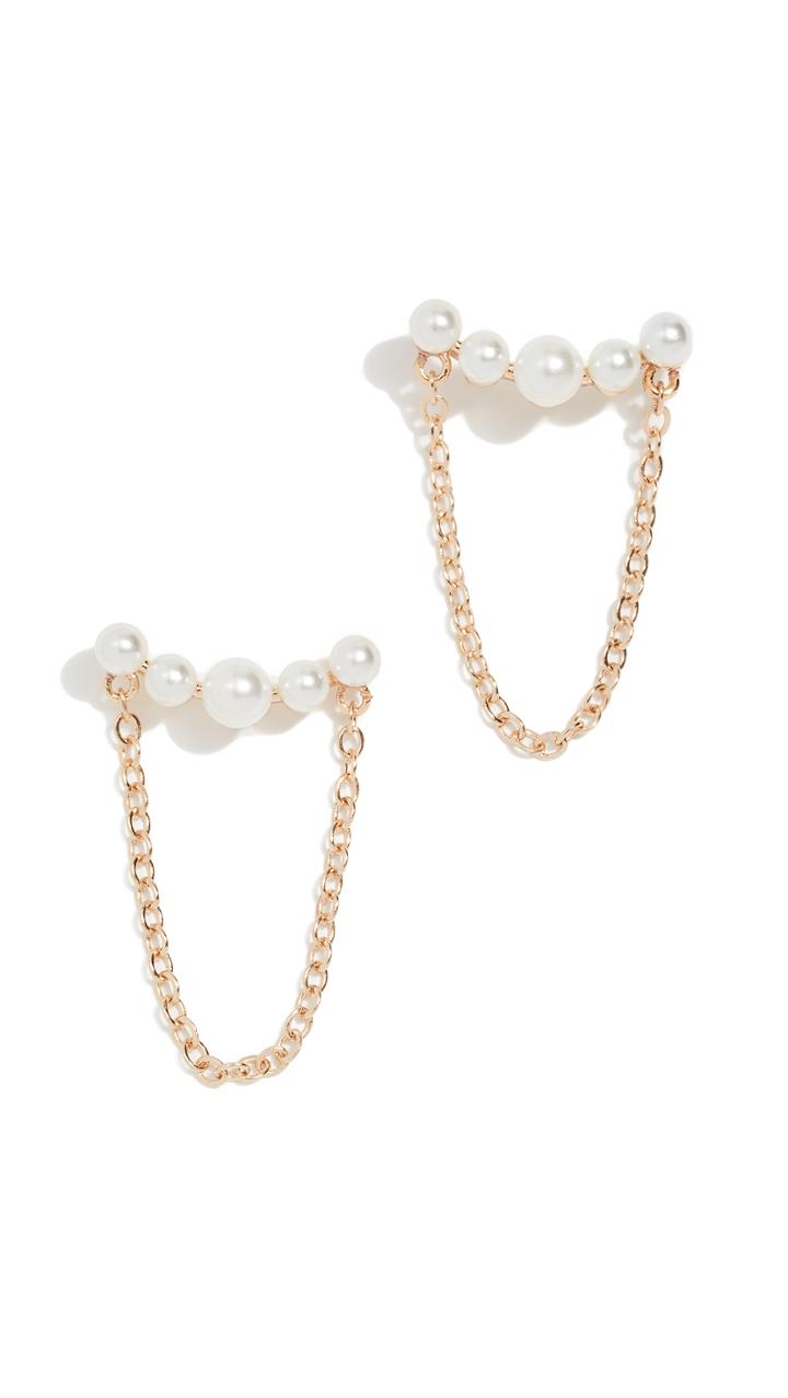 Rebecca Minkoff Pearl And Chain Studs