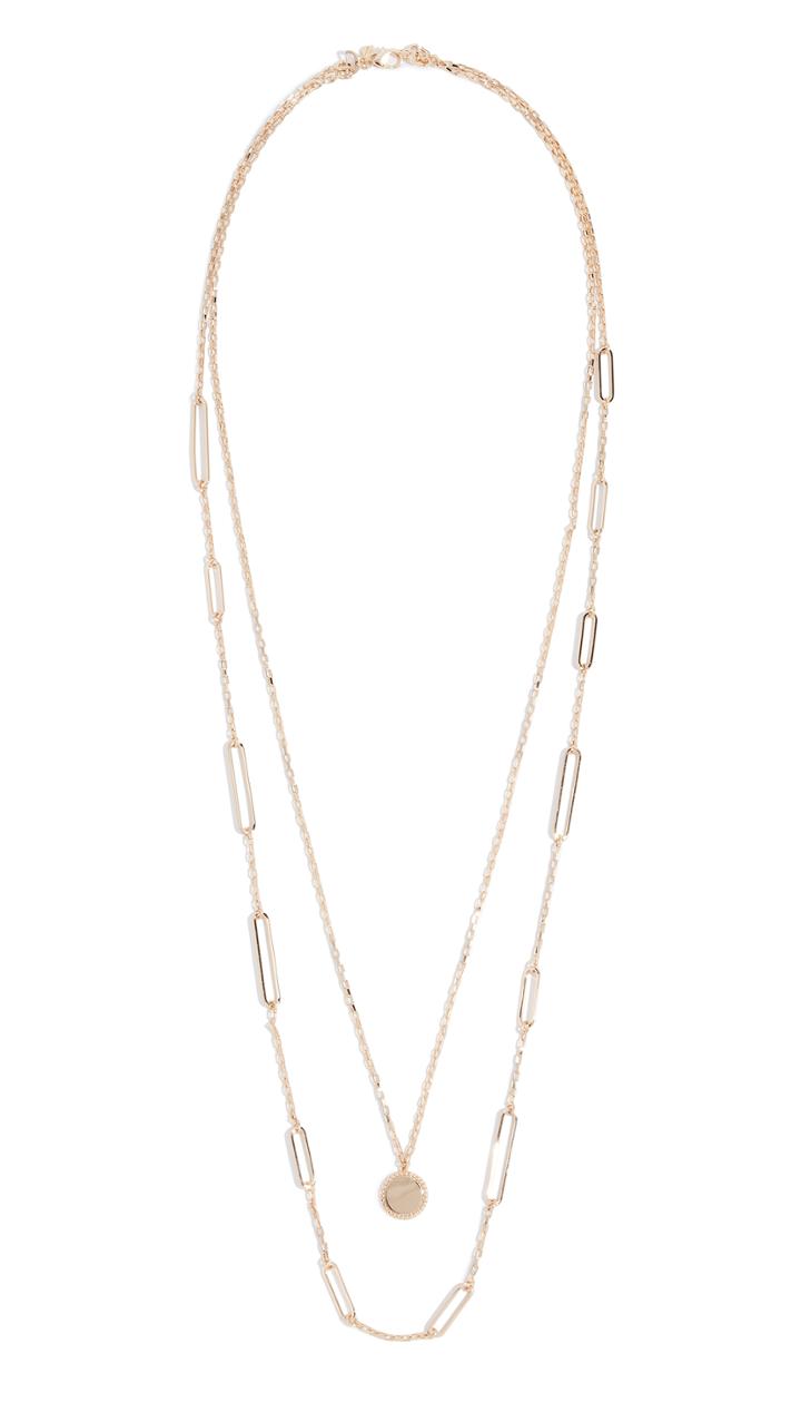 Rebecca Minkoff Two Row Medallion Layered Necklace