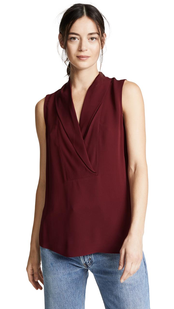 Theory Shawl Collar Shell Top