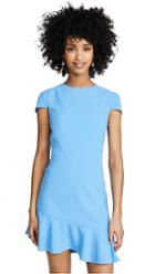 Alice Olivia Fable Asymmetrical Ruffle Short Sleeve Dress