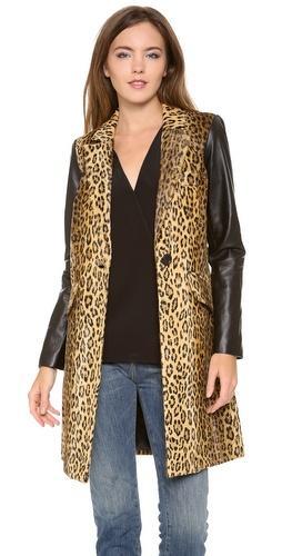 Milly Leather Sleeve Mens Coat