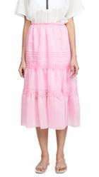 See By Chloe Tiered Neon Skirt