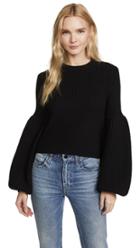 Alexander Wang Cropped Pullover With Engineered Rib Sleeves