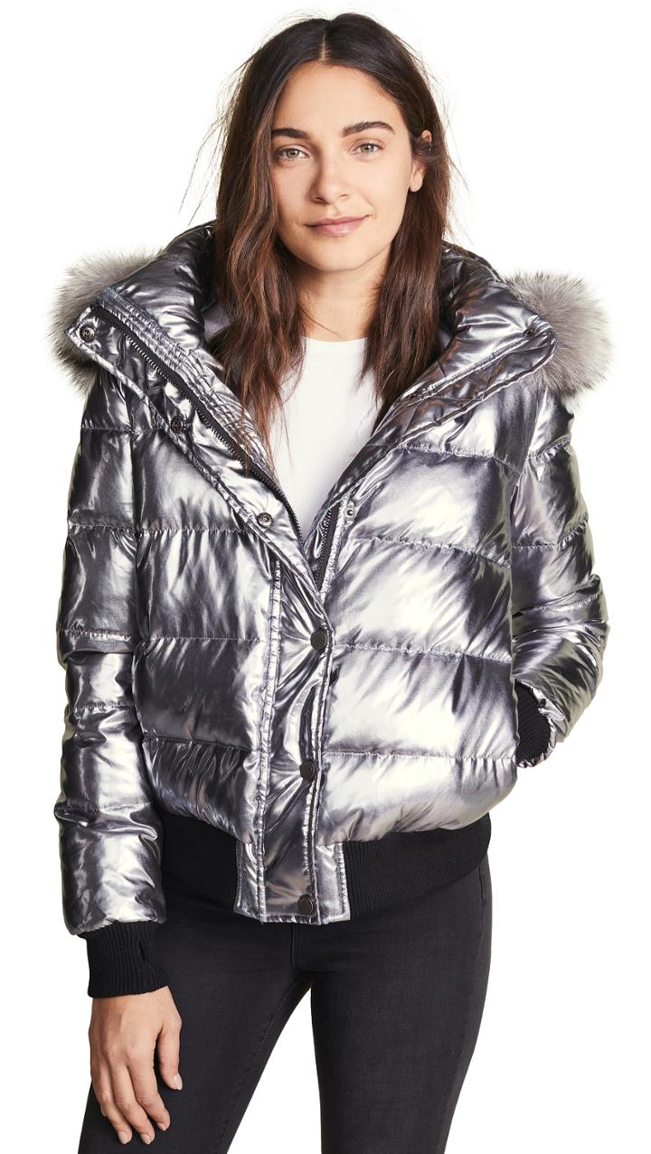 Jocelyn Quilted Down Jacket With Fur