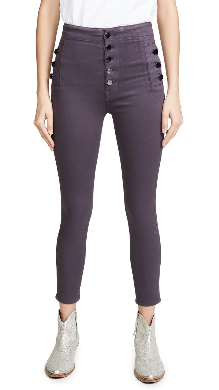 J Brand Natasha Coated Sky High Skinny Jeans