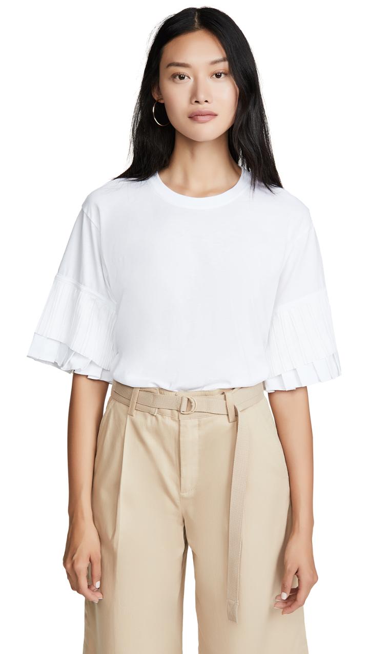 Victoria Victoria Beckham Pleat Sleeve Tee