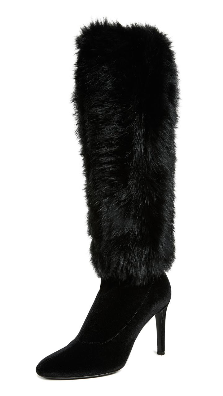 Giuseppe Zanotti Knee High Fur Boots