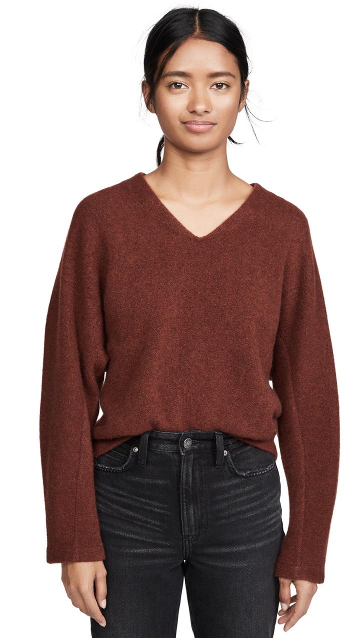 Vince V Neck Cashmere Dolman Sweater