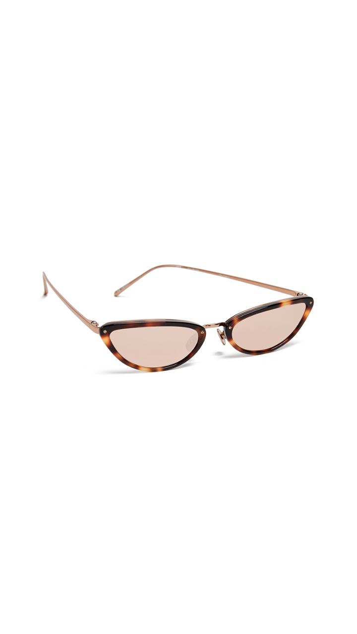 Linda Farrow Luxe Extreme Narrow Cat Eye Sunglasses