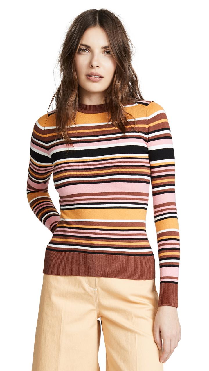 Joostricot Striped Crew Neck Sweater