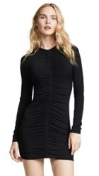 T By Alexander Wang Long Sleeve Dress With Ruching Detail