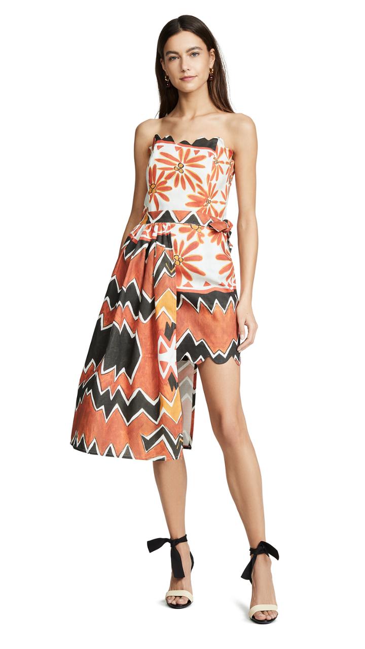 Tata Naka Strapless Mini Dress With Wrap