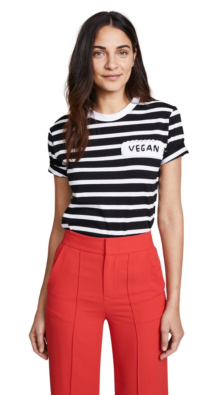 Michaela Buerger Vegan Patch Striped Tee