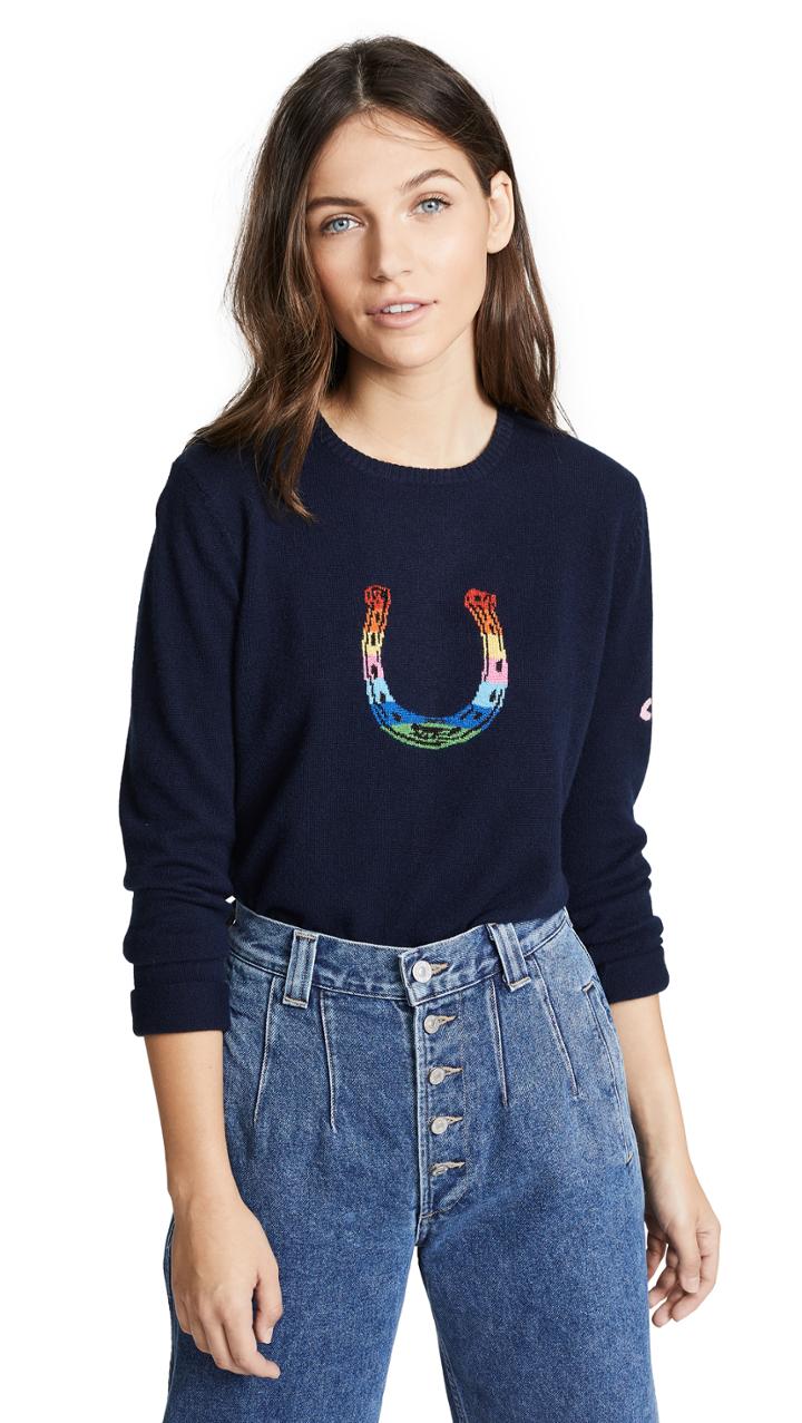 Bella Freud Horseshoe Rainbow Cashmere Sweater