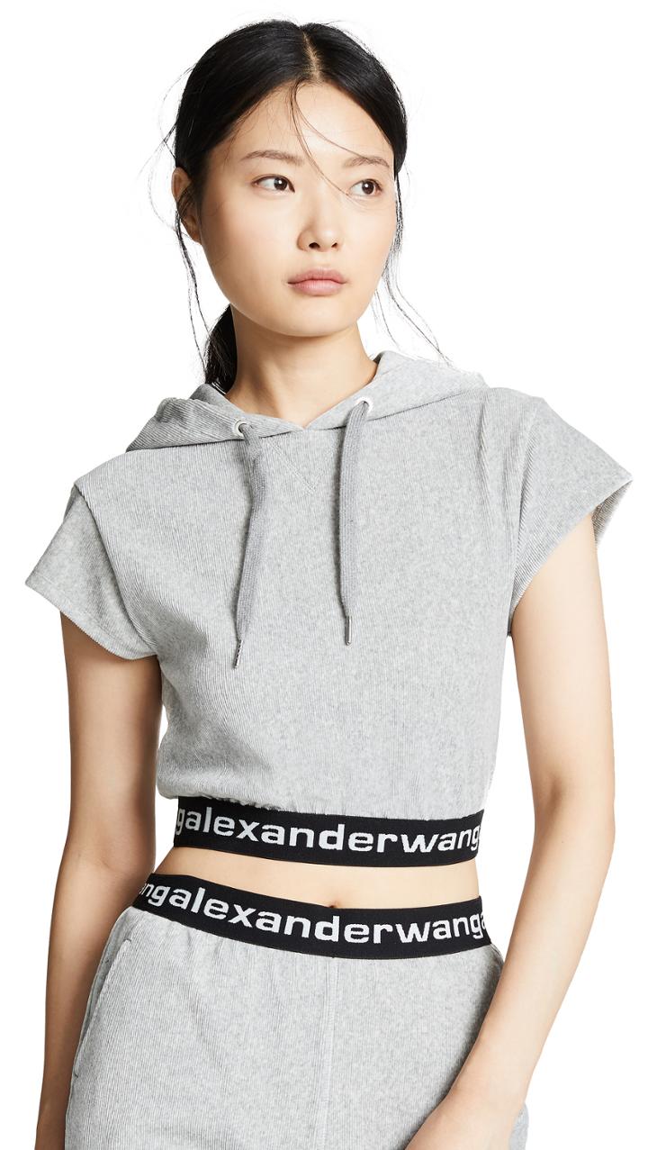 Alexanderwang T Courduroy Cap Sleeve Hoodie