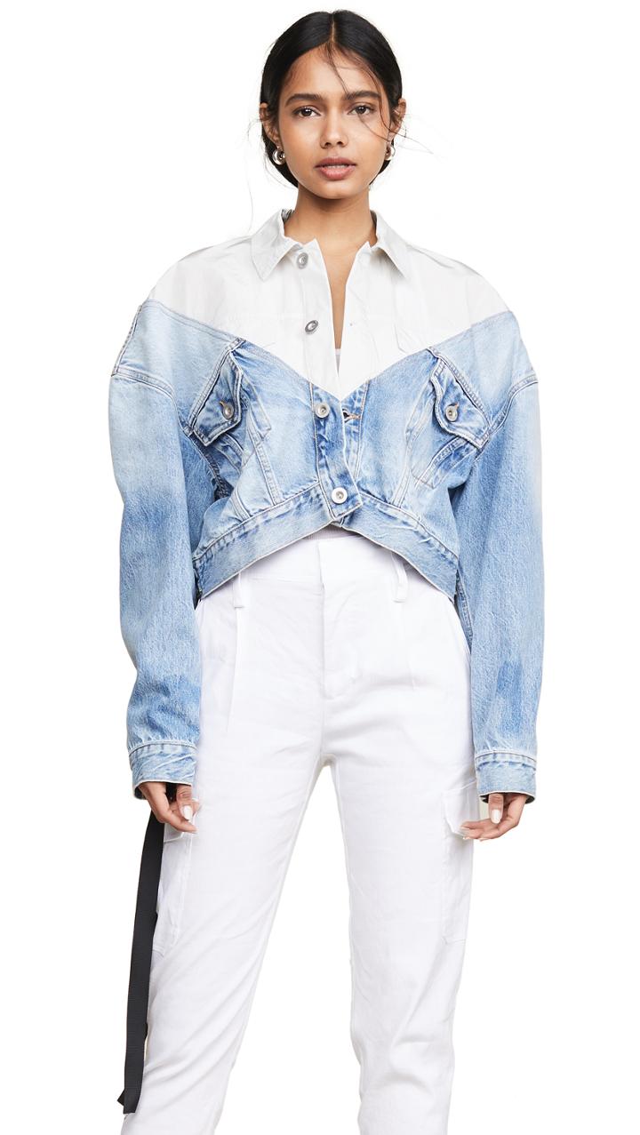 Unravel Project Hybrid Chopped Denim Jacket