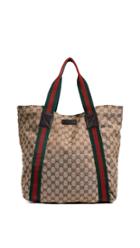 What Goes Around Comes Around Gucci Brown Canvas Medium Tote