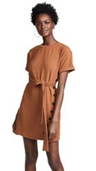 J O A Tie Front Short Sleeve Dress