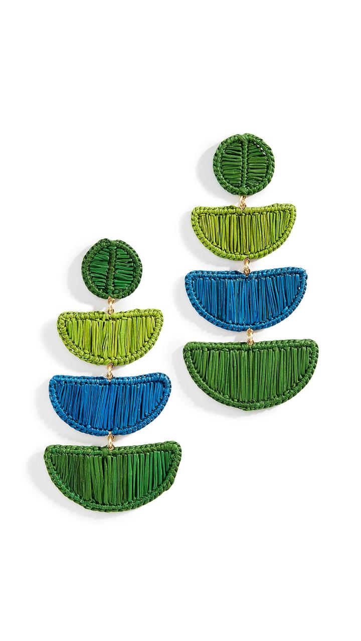 Mercedes Salazar Móvil Azul Y Verde Earrings
