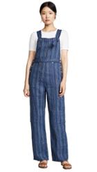 Tory Burch Striped Linen Jumpsuit