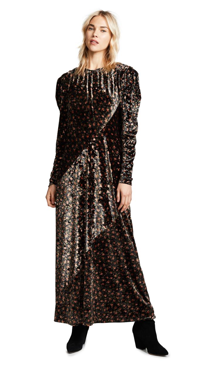 Pushbutton Printed Dress