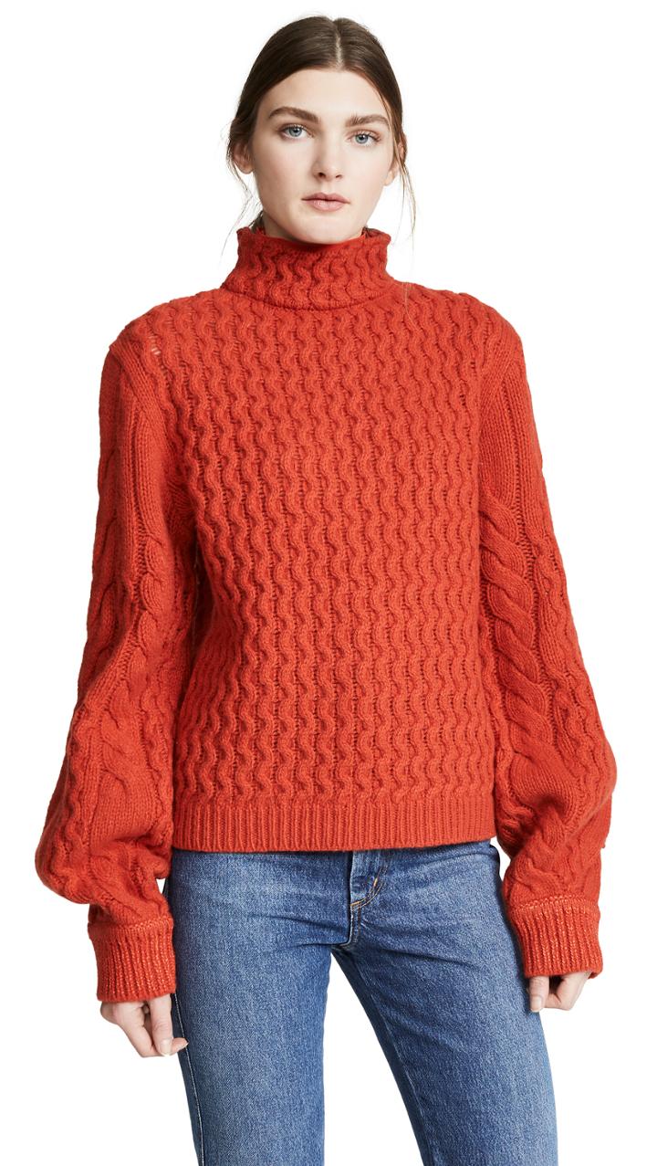 Victoria Victoria Beckham Oversize Sleeve Turtleneck