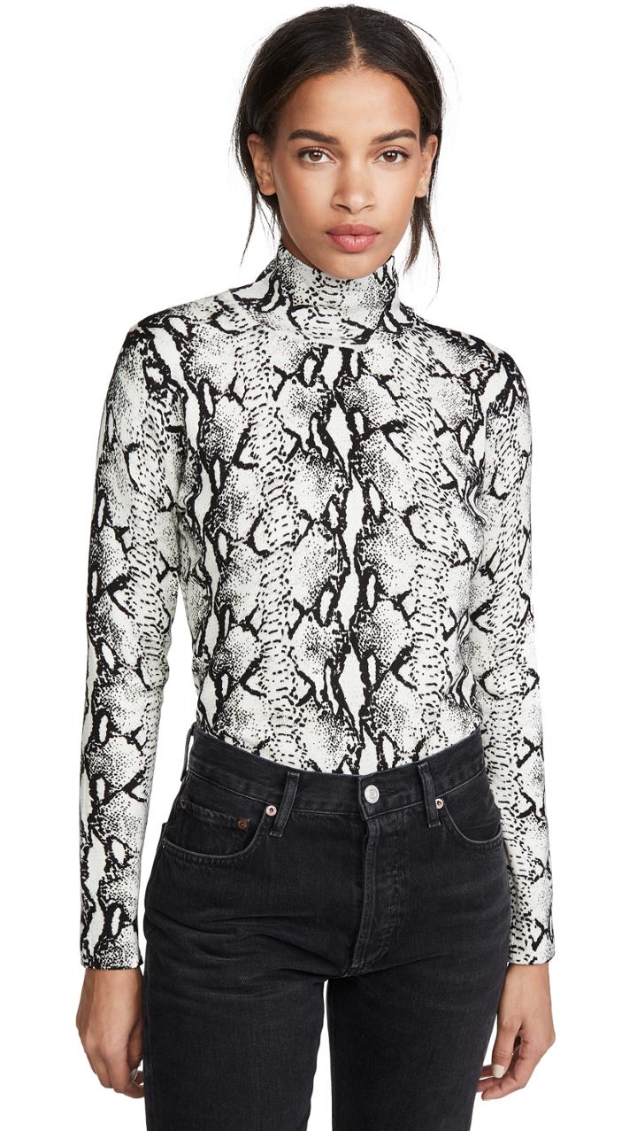 525 America Python Mock Neck Top