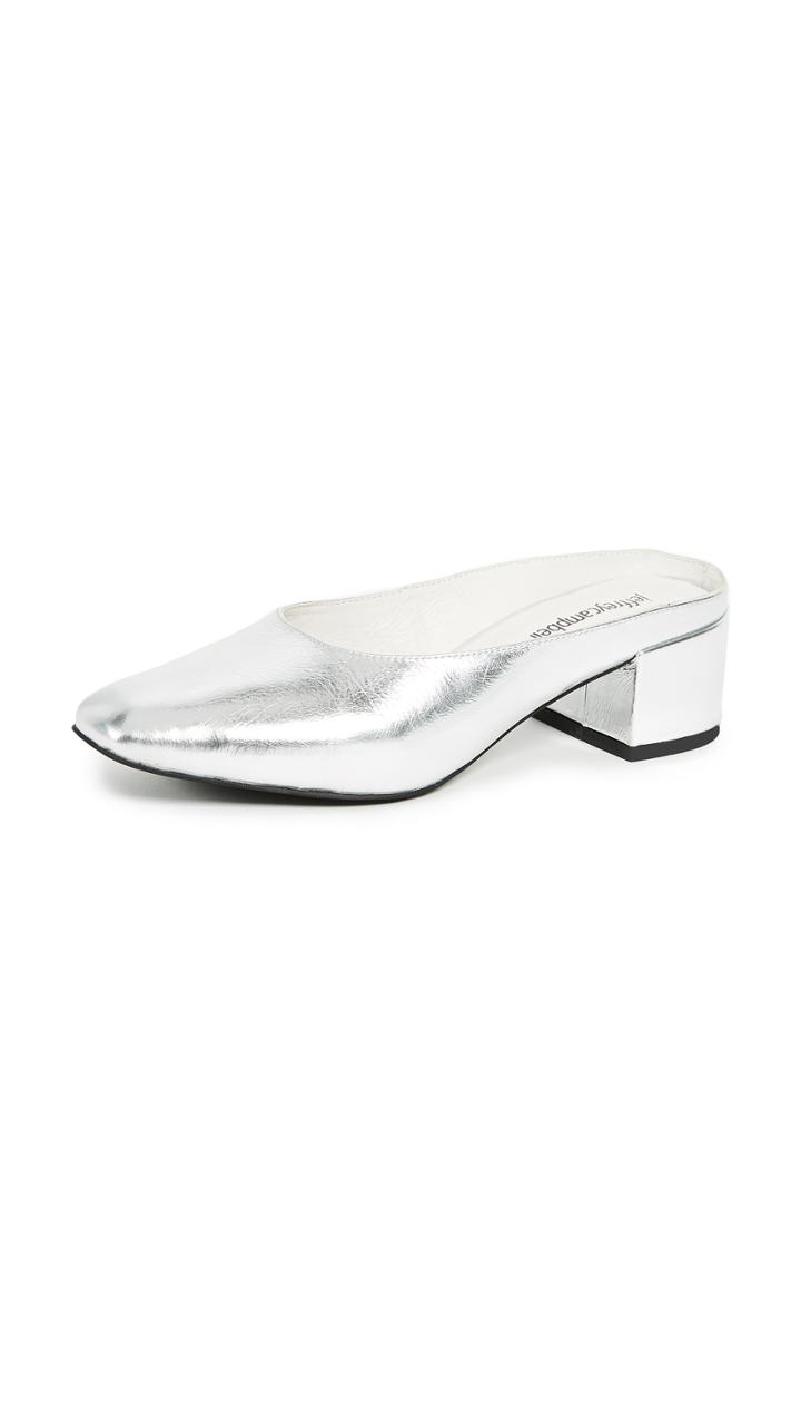 Jeffrey Campbell Oceane Block Heel Metallic Pumps