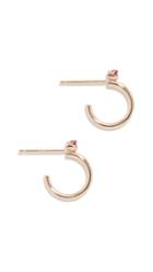 Zoe Chicco 14k Gold Thick Huggie Hoops With Rubies