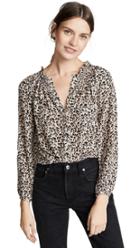 Rebecca Taylor Long Sleeve Leopard Top